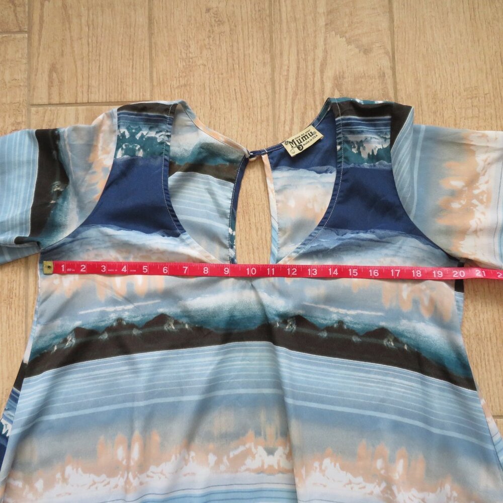 Show Me Your MuMu Blue Mountain Sunset Pullover Blouse Top Size L Boho - Picture 5 of 7